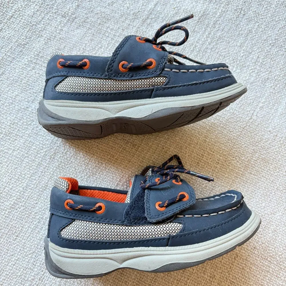 Sperry Boy's Blue Leather Boat Shoes VGUC Toddler 9.5